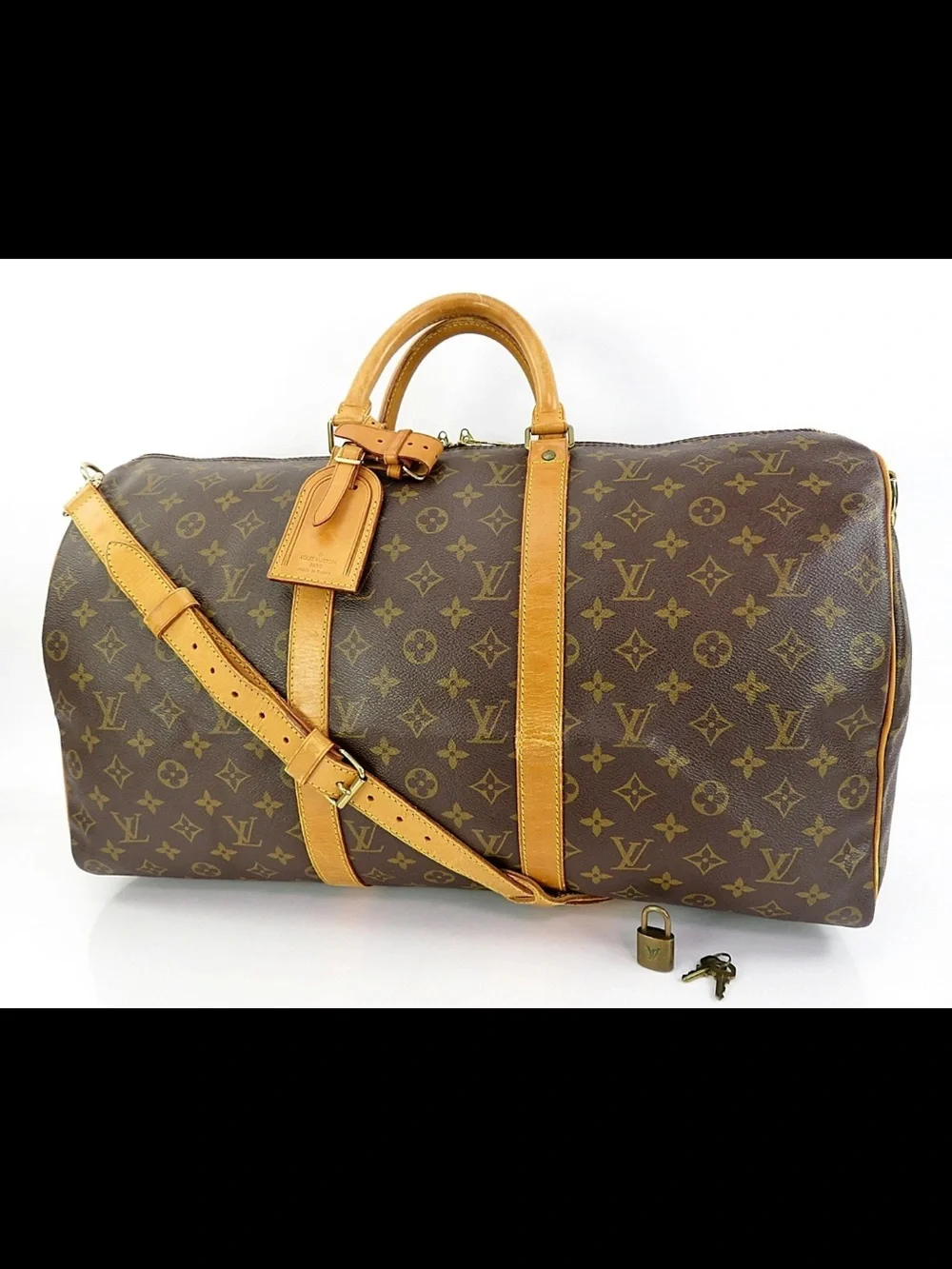 Louis Vuitton Monogram Canvas Travel Duffel in Brown and Tan